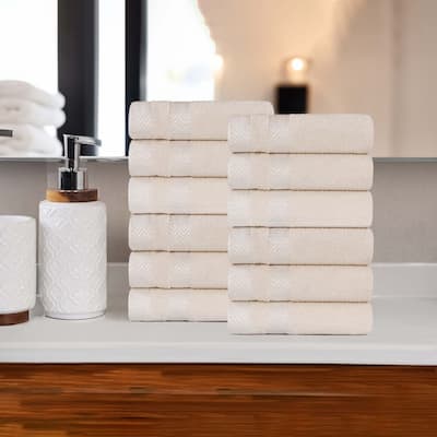 Superior Hays Cotton Medium Weight Face Towel Washcloth Set of 12