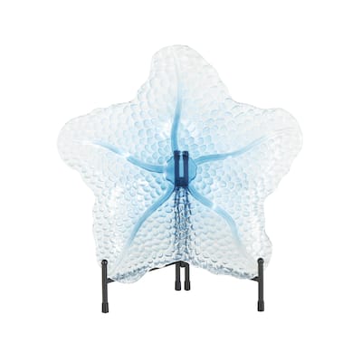 Glass Ombre Decorative Plate Charger with Spotted Texturing - Blue - Roche River Decor