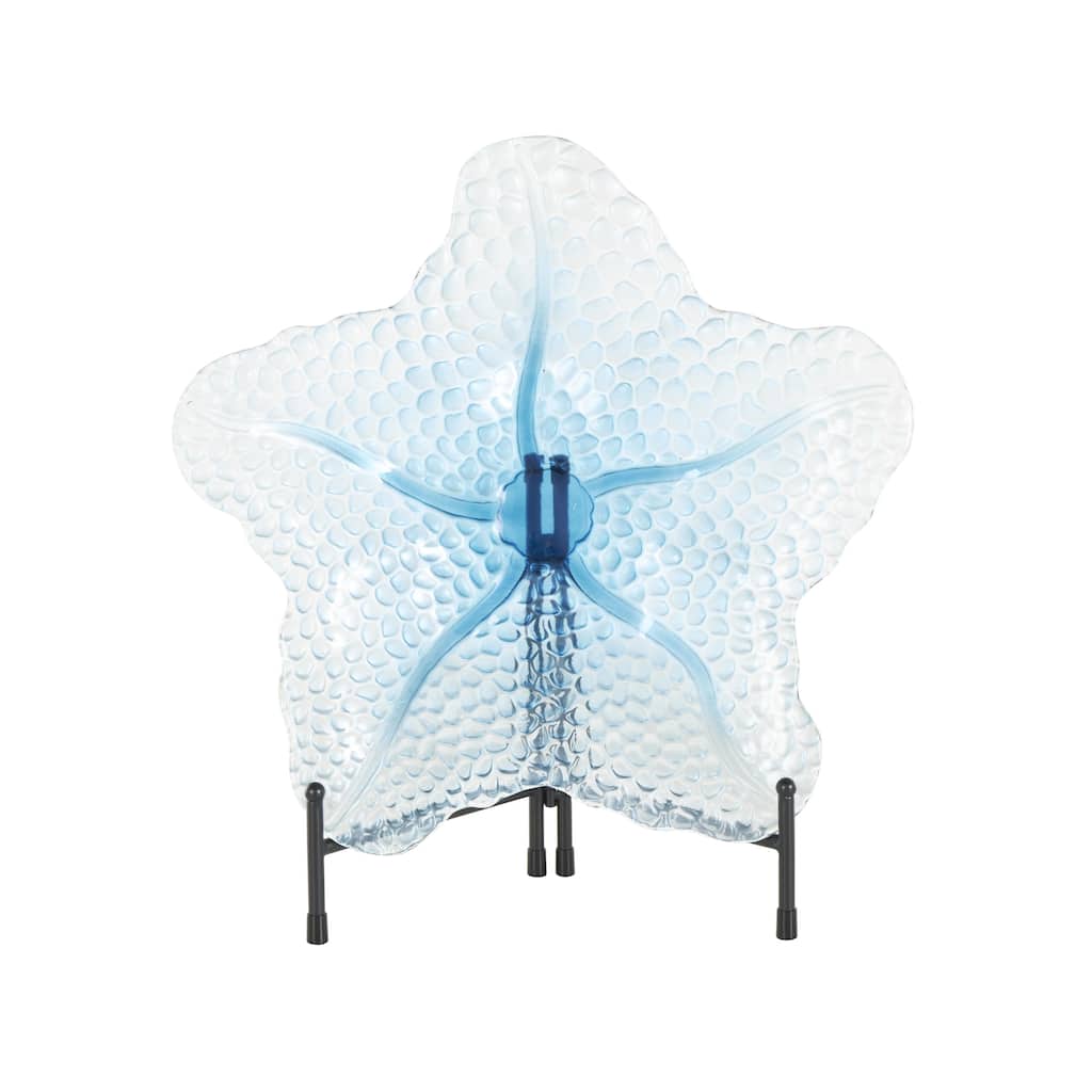 Glass Ombre Decorative Plate Charger with Spotted Texturing - Blue - Roche River Decor