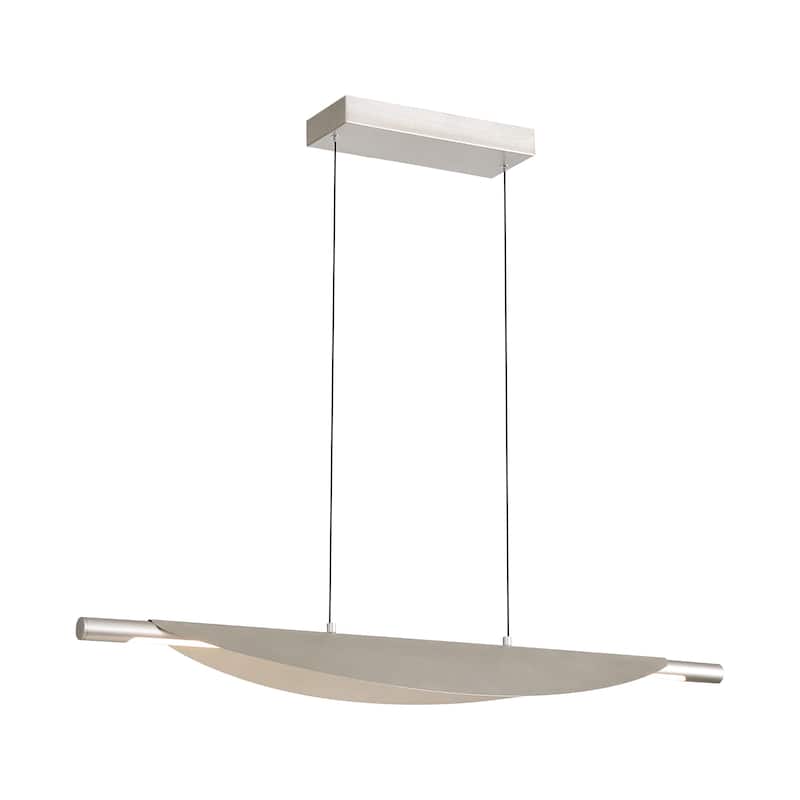 Yep by Golden Lighting Luma Integrated LED Island Light in Sand Nickel - Silver