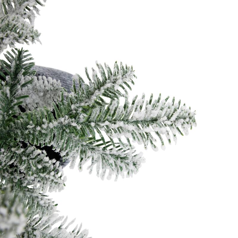 Flocked Pine Potted Artificial Christmas Tree - 28" - Unlit - 2 Foot