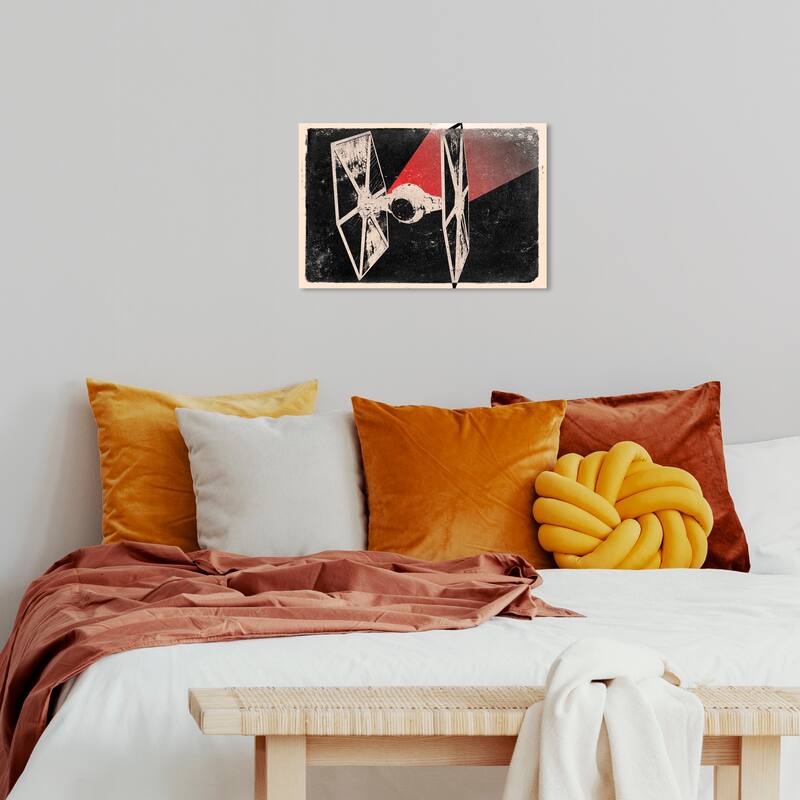 Wynwood Studio Prints Movies and TV Galactic Enemy Space Ship Red and Modern & Contemporary Wall Art Canvas Print - 16 x 24