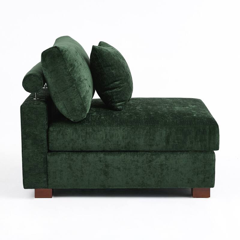 Modern Upholstered Chenille Modular Sectional Sofa with Pillow