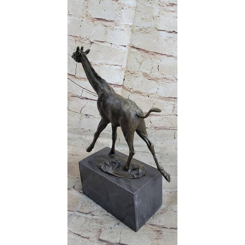 Original Signed Milo Tall Giraffe Bookend Book End Bronze Sculpture Statue Decor