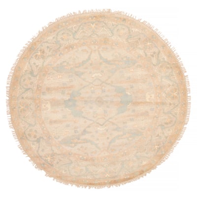 ECARPETGALLERY Hand-knotted Royal Oushak Beige Wool Rug - 5'10 x 5'10