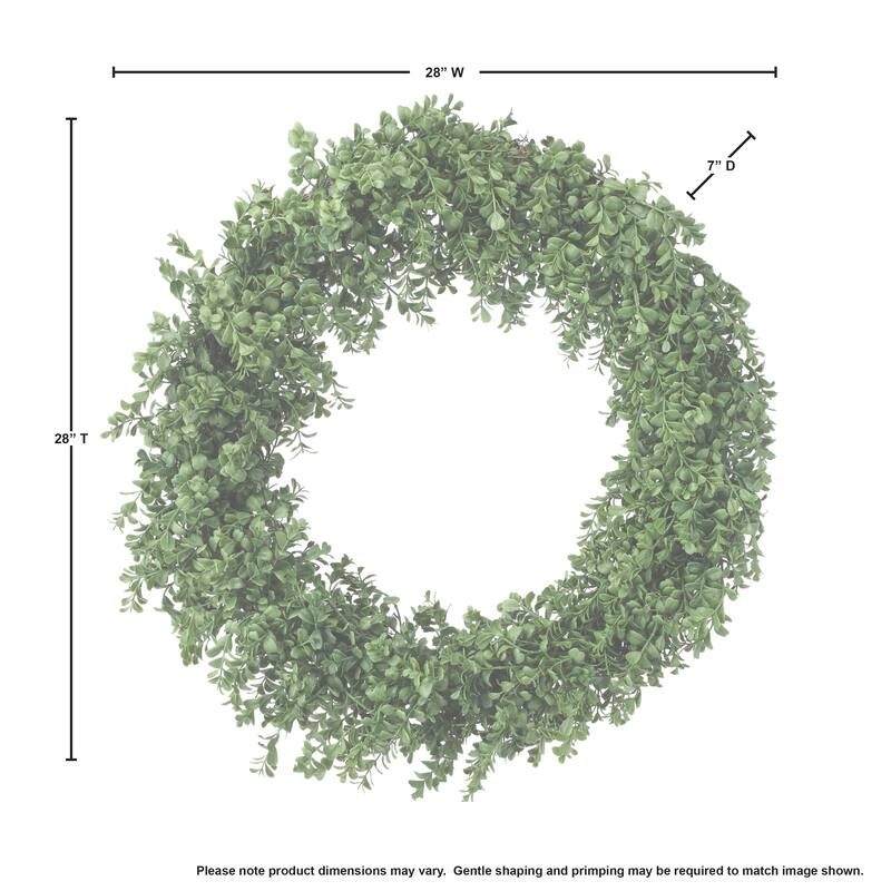 Plastic Real Touch Boxwood Wreath 28"