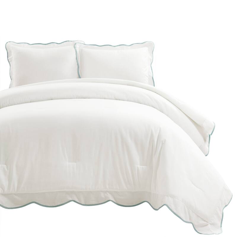 Lush Decor Coastal Chic Scallop Edge Comforter 3 Pieces Set