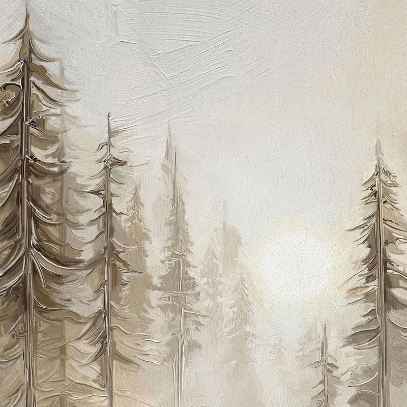 Abstract Pastel Grunge Forest Landscape Tree Canvas Artwork Set