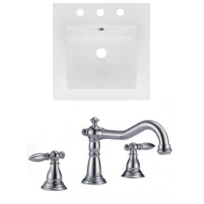 16.5-in. W 3H8-in. Ceramic Top Set In White Color