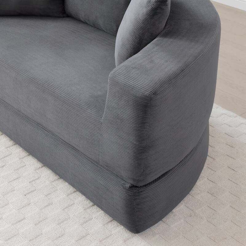 Convertible Sofa Couch Bed,Nulti-functional,Circular Bed,Adjustable Futon Sofa - Grey
