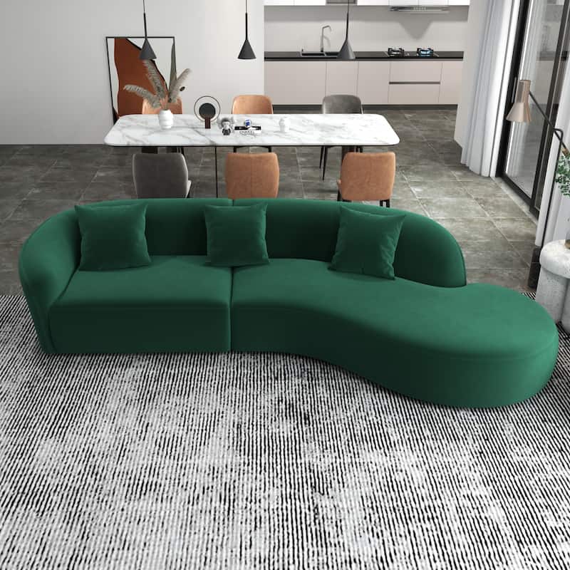 Gallar Japandi Style Luxury Modern Velvet Curved Sofa