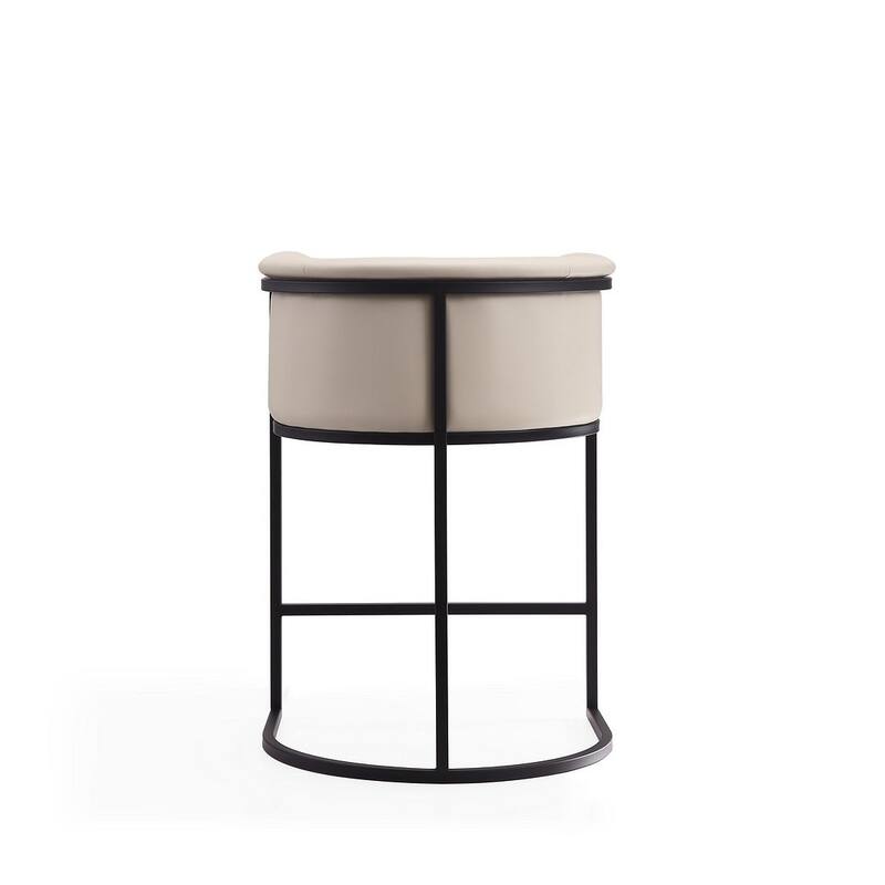Manhattan Comfort Cosmopolitan 33.8 in. Black Metal Counter Height Bar Stool (Set of 2)
