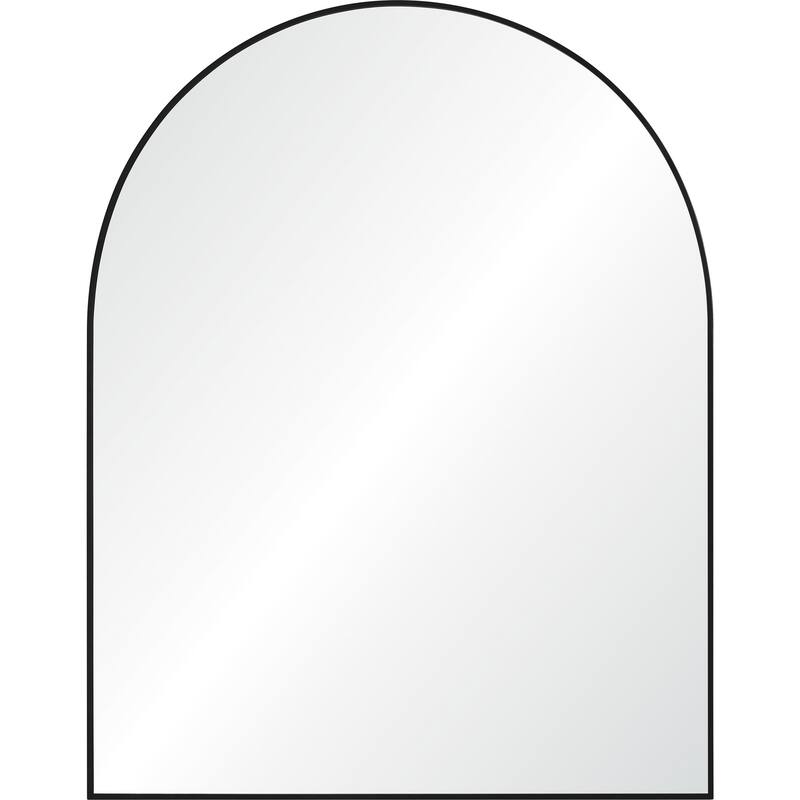 Matte Framed Wall Arch Mirror - 50" - Black