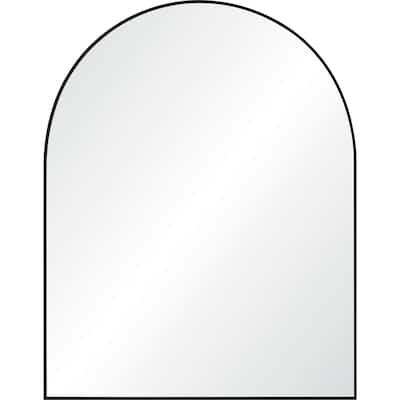 Matte Framed Wall Arch Mirror - 50" - Black