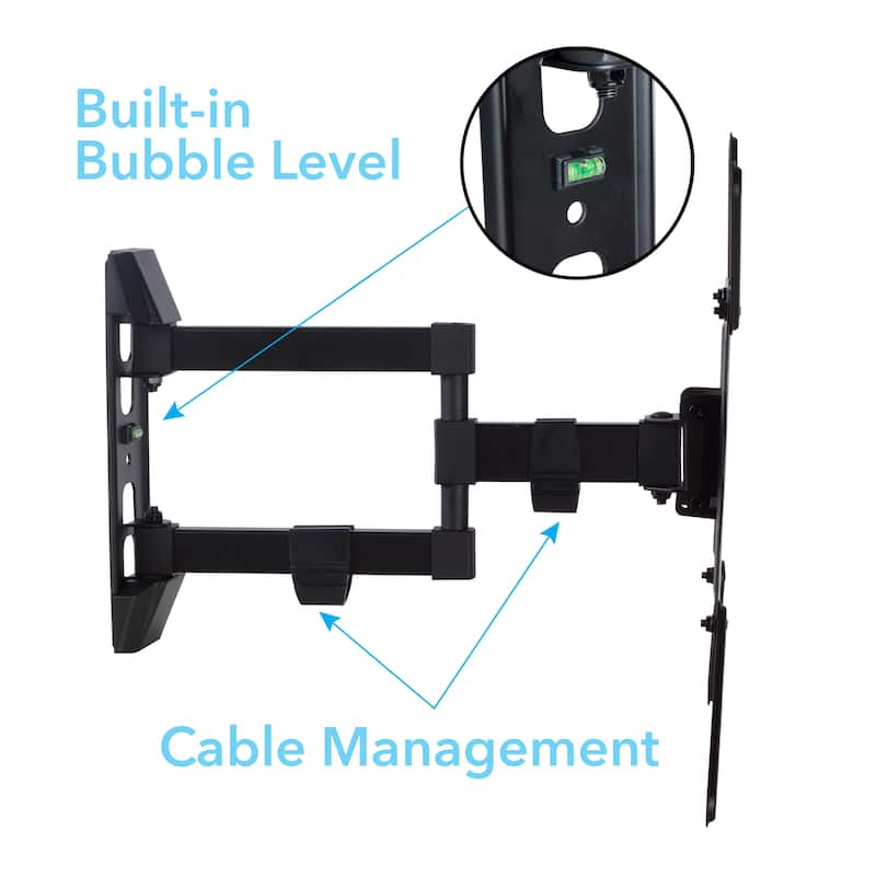 Classic Black Metal TV Mount Kit Built-in Leveler