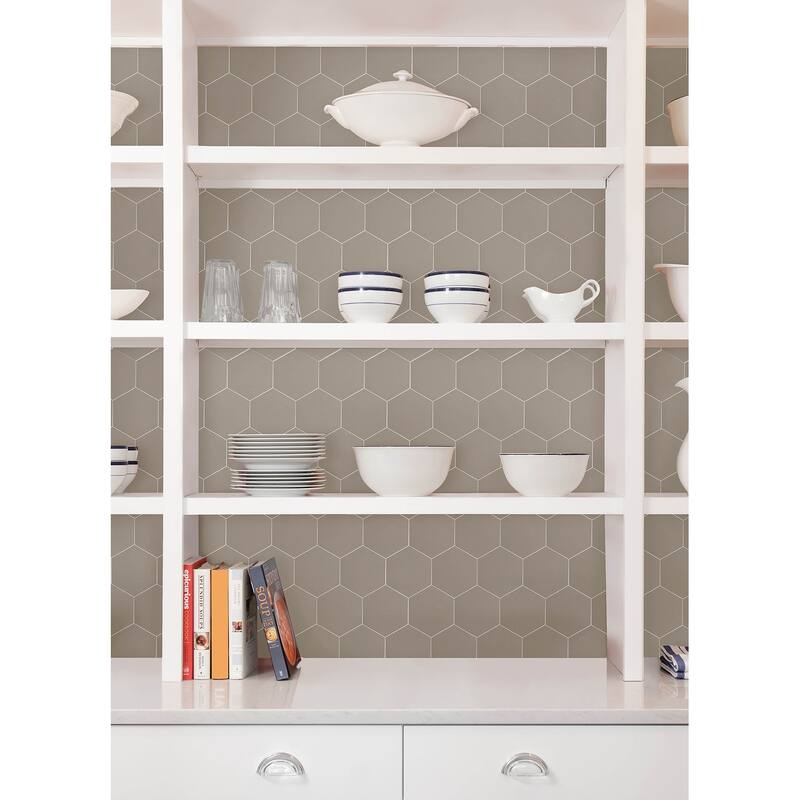 Hexagon Beige Peel and Stick Luxury Wall Tiles