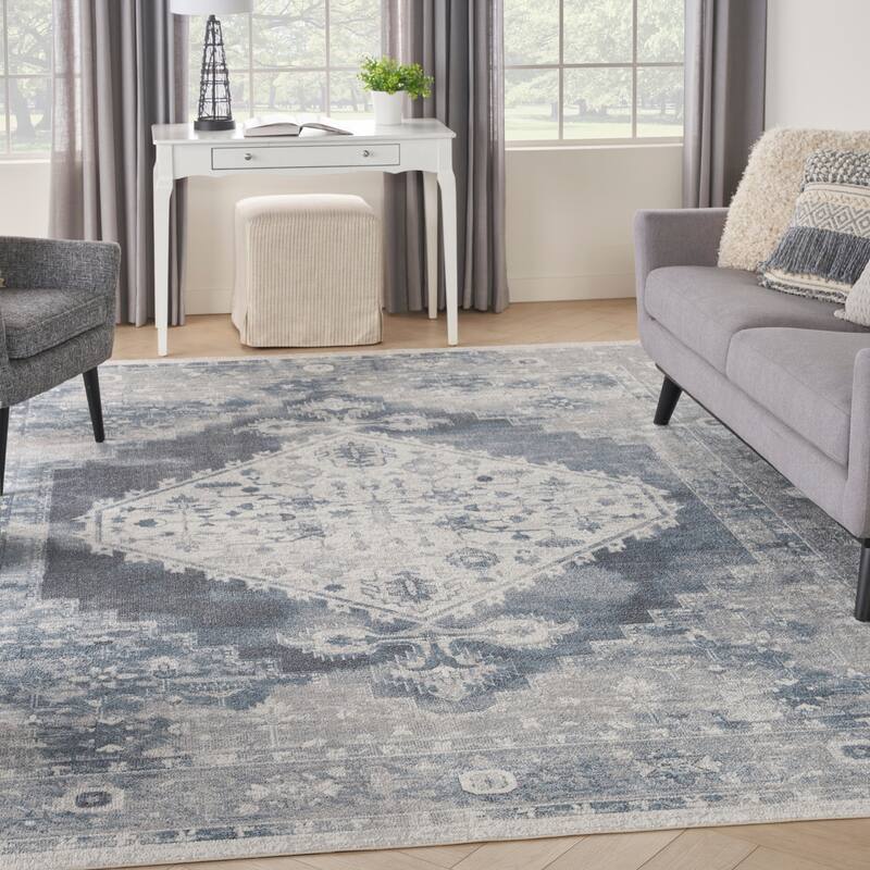 Nourison Astra Machine Washable Distressed Area Rug