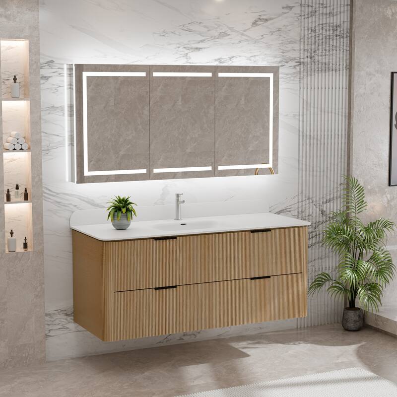 Modland 48" Fluted Floating Vanity with Sink - 48 inch