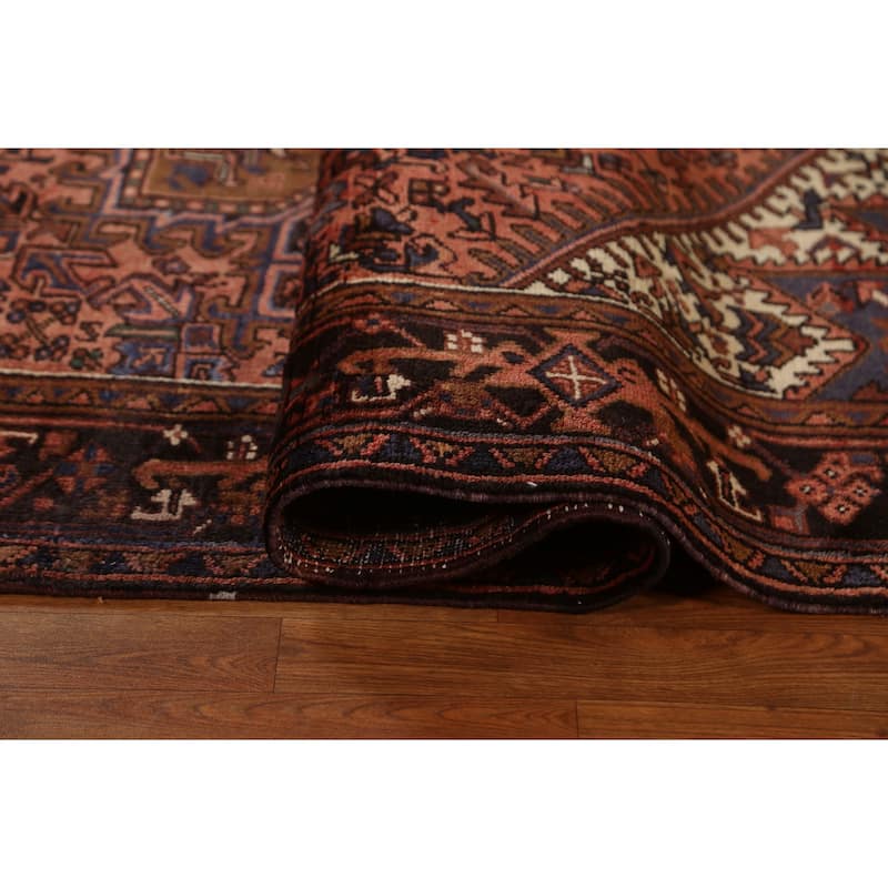 Vintage Traditional Geometric Heriz Persian Wool Area Rug Hand-knotted - 6'9" x 9'9"