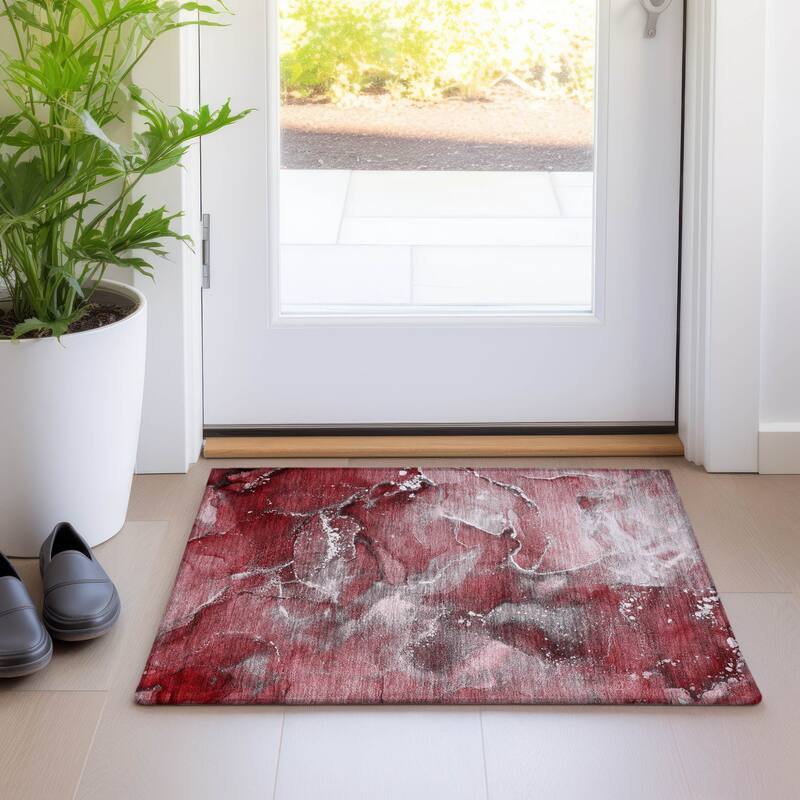 Rari Artistic Abstract Weather Resistant Classic Meets Modern Runner Outdoor Rug
