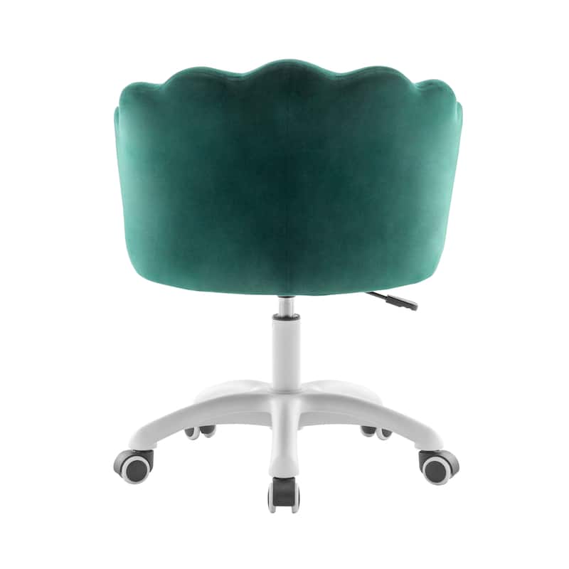 Porthos Home Taio Scalloped Velvet Office Chair with Nylon Base