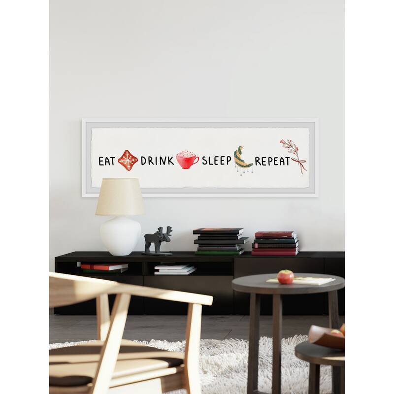 'Eat Drink and Sleep' Framed Painting Print