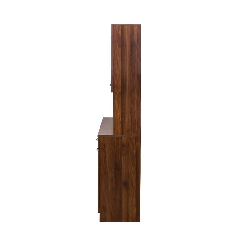 70.87" Tall Kitchen Pantry Storage Cabinet with Countertop, 6-Doors, 1 Drawers, Freestanding Wood Hutch Food Pantries Cupboard