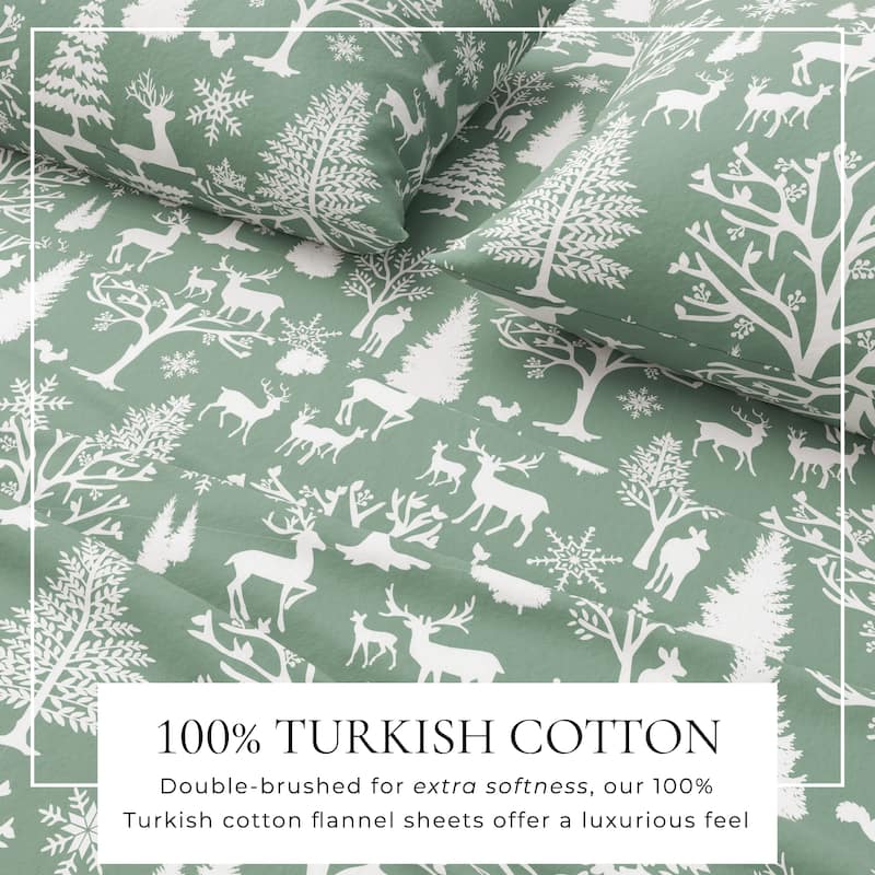 Linery & Co. Ultra-Soft Turkish Cotton Flannel Lodge Print Sheet Set