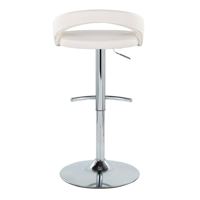 Grotto Upholstered Adjustable Barstool with Chrome Base