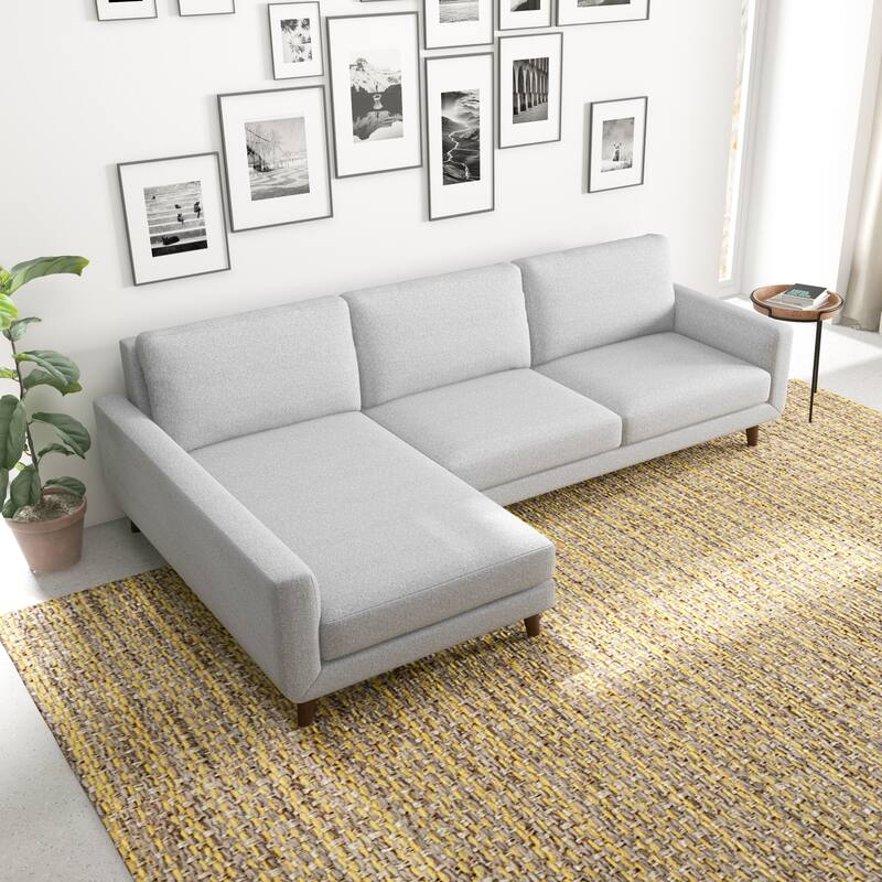 Bellisa Mid Century Modern Living Room Fabric Corner Sectional Couch