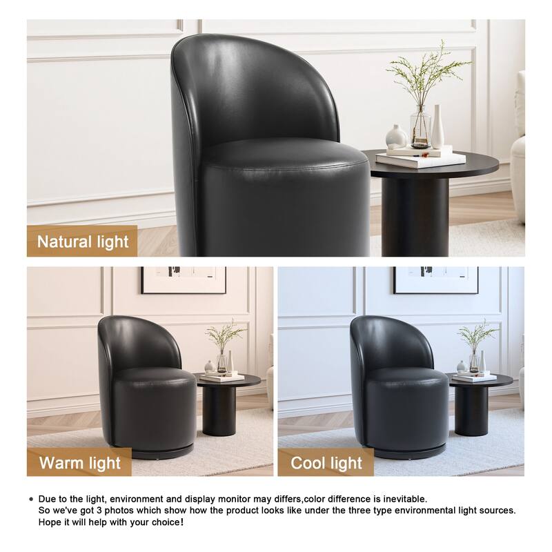 UIXE 2 Set Modern Upholstered Swivel Armless Side Dining Chairs