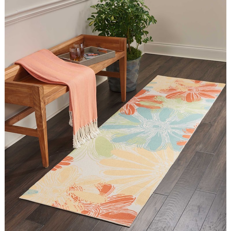 Ogunquit Indoor/Outdoor Abstract Floral Modern Rug by Havenside Home