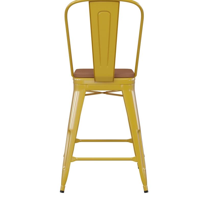All-Weather Commercial Counter Stool with Removable Back & Poly Resin Seat