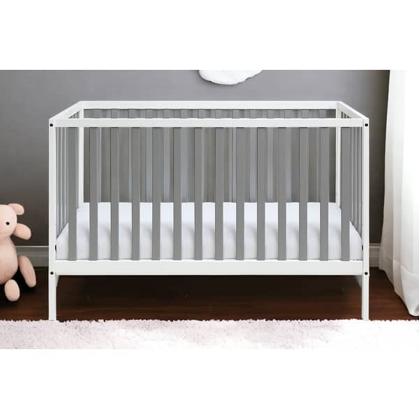 Gray and White Solid and Manufactured Wood Standard Three In One Convertible Crib Gray and White Solid and Manufactured Wood Standard Three In One Convertible Crib
