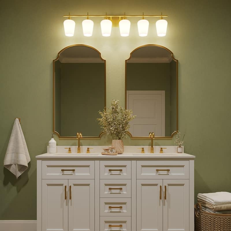 Amboise 6- Light Modern Bathroom Vanity Light with Clear Glass Shade with UL Certified - 6-light