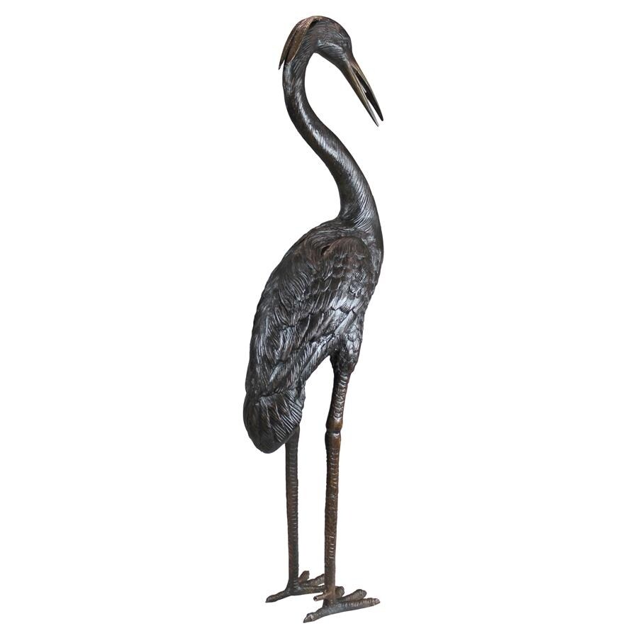 Shop Design Toscano Medium Heron Head High Cast Bronze Garden