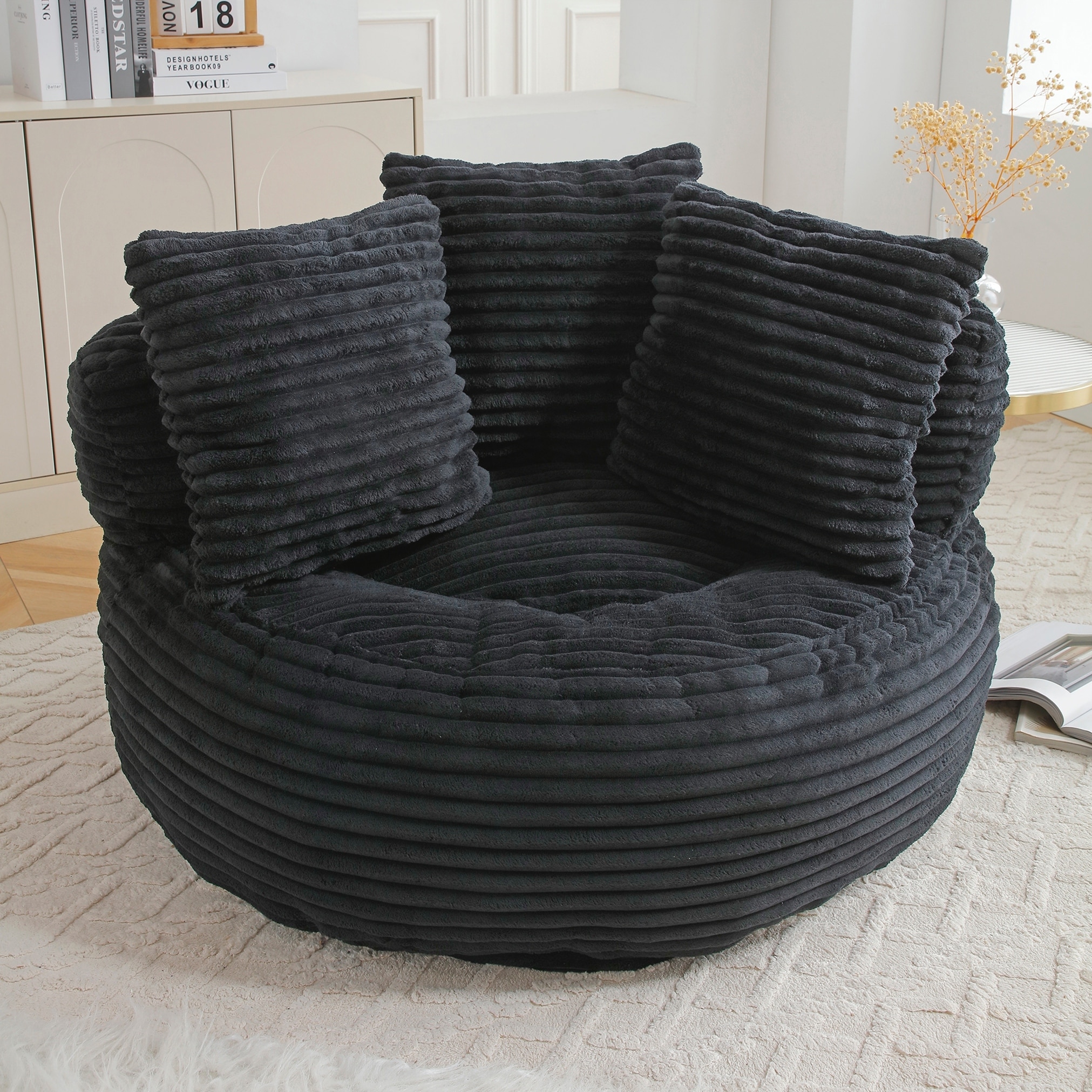 Bean Bag Couch for Adults and Kids, Corduroy Fabric Large Chair with Filler