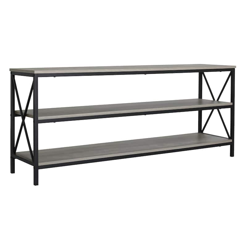 3-Tier TV Stand for TVs up to 60" with Open Storage Shelves