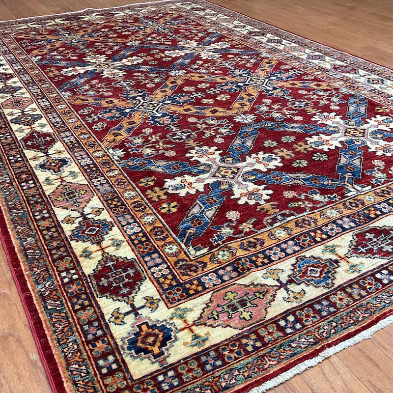 HERAT ORIENTAL Handmade Super Kazak Wool Rug - 5'8" x 8'8"