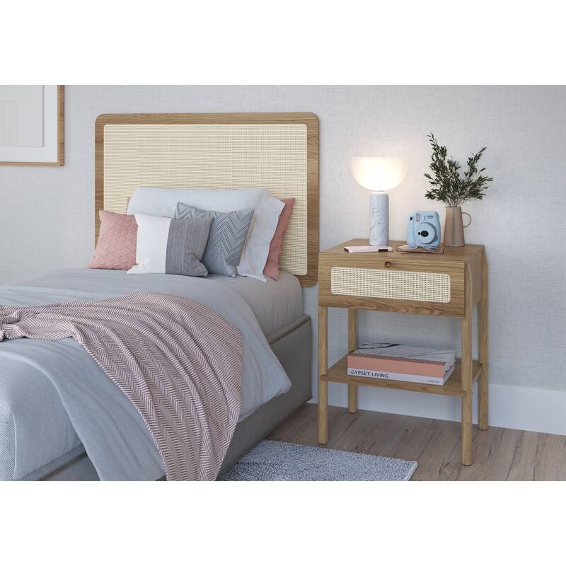 Oslo 41.5" RattanWood Wall Mount Headboard For TwinTwinXL BedCoastal