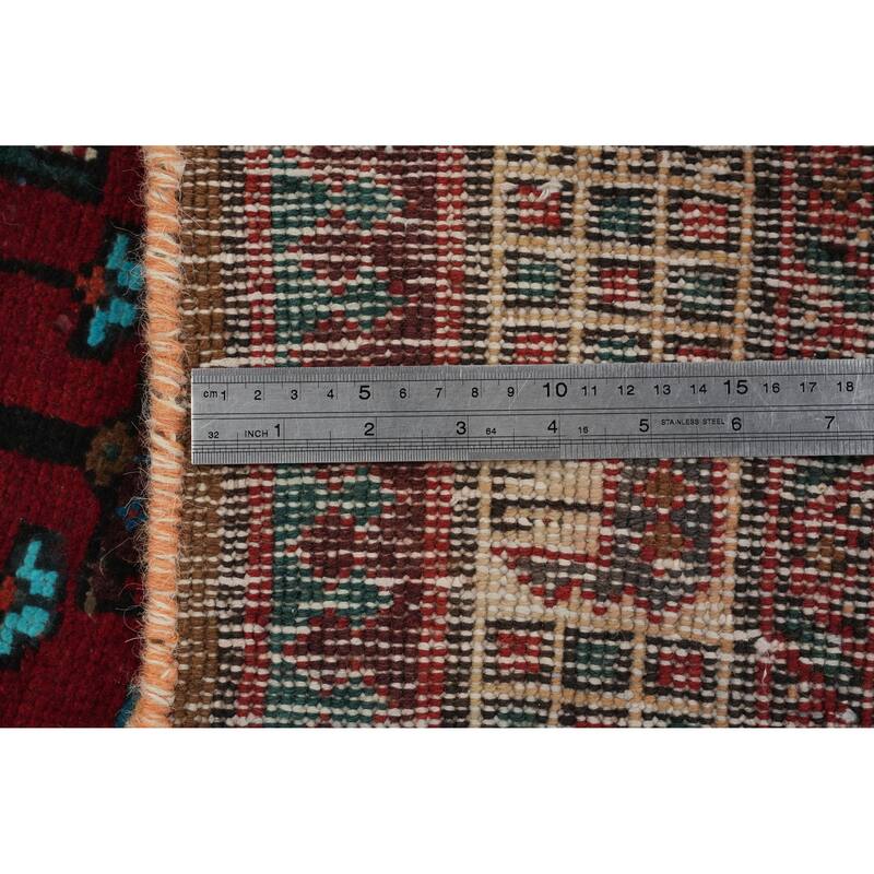 Hand Knotted Oriental 100% Wool Carpet Traditional Tribal Green Ardebil Runner Rug - 10' 7'' X 3' 6''