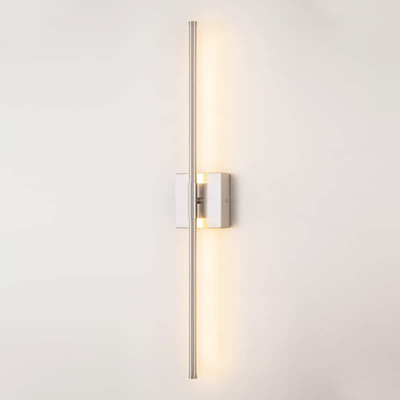 1-Light Modern Linear Aluminum Dimmable Integrated LED 3000K Warm Light Bathroom Vanity Lights for Mirror