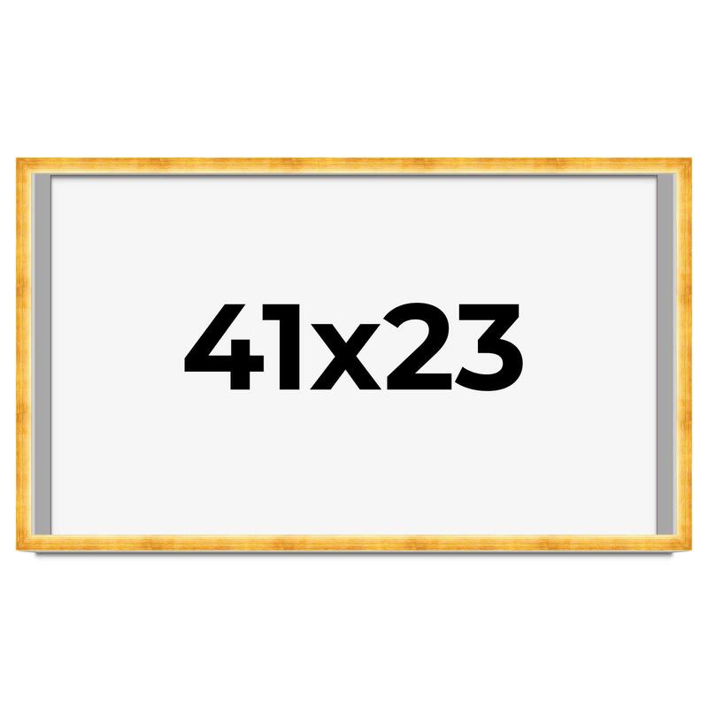 41x23 Shadow Box Frame Gold | 1.625 Inches Deep Real Wood Traditional