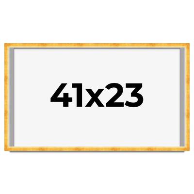 41x23 Shadow Box Frame Gold | 1.625 Inches Deep Real Wood Traditional