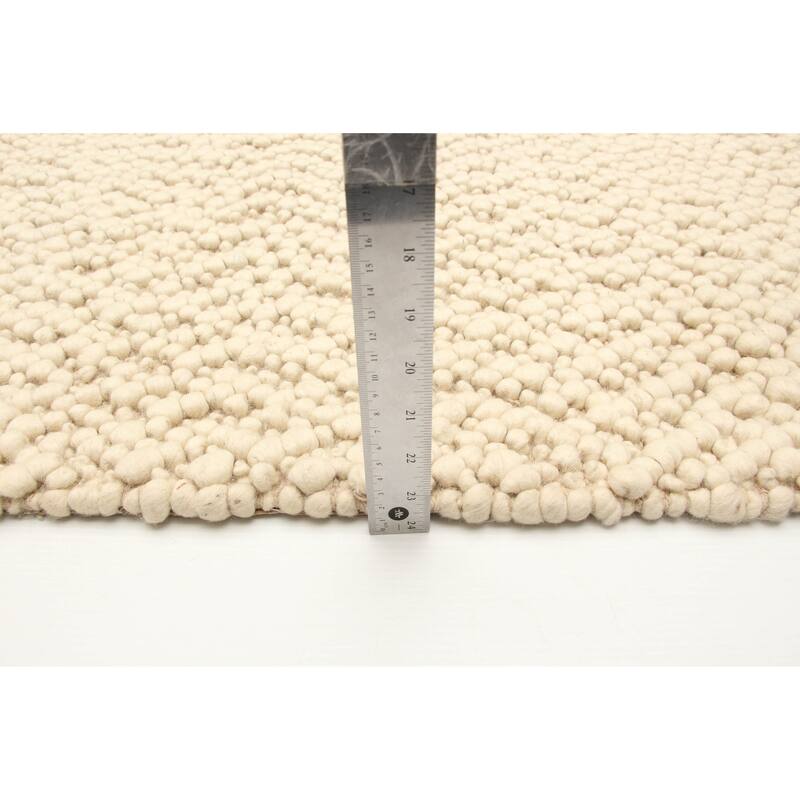 ECARPETGALLERY Braid weave Sienna Cream Wool Rug - 5'3 x 7'7