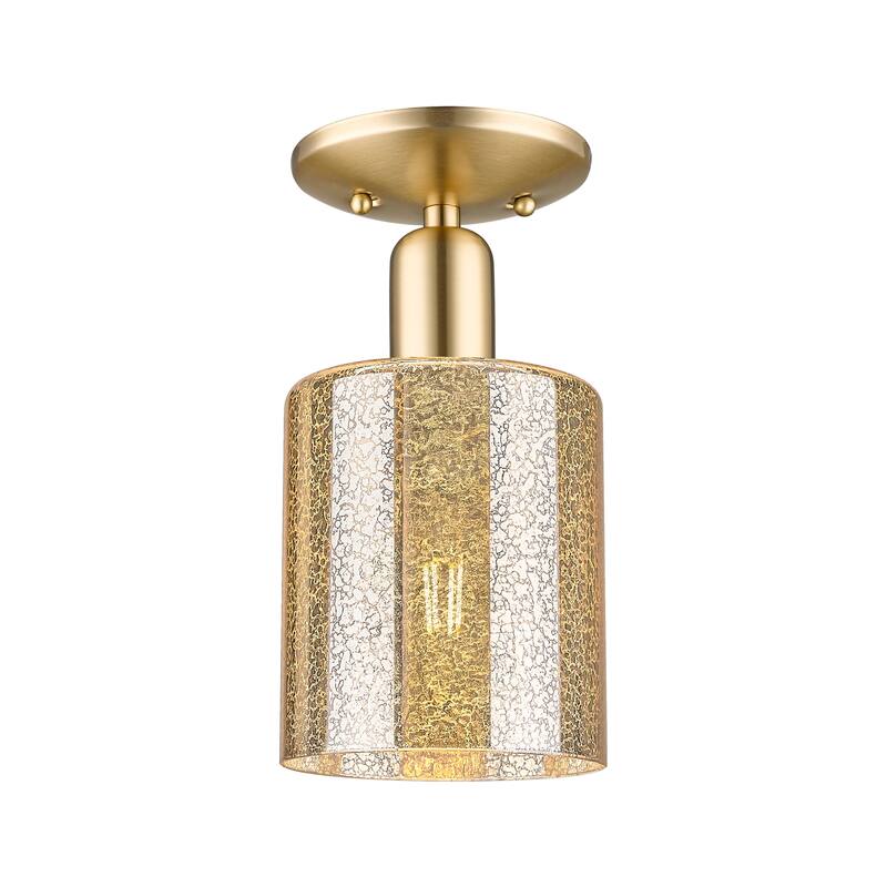Innovations Lighting Endless Possibilities Arcadia - Cobbleskill - 1 Light 5" Semi-Flush Mount - Mercury/Champagne Bronze