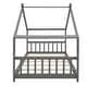preview thumbnail 4 of 7, Twin Size Wood House Bed with Roof , Playful Design for Kids Comfort and Imagination