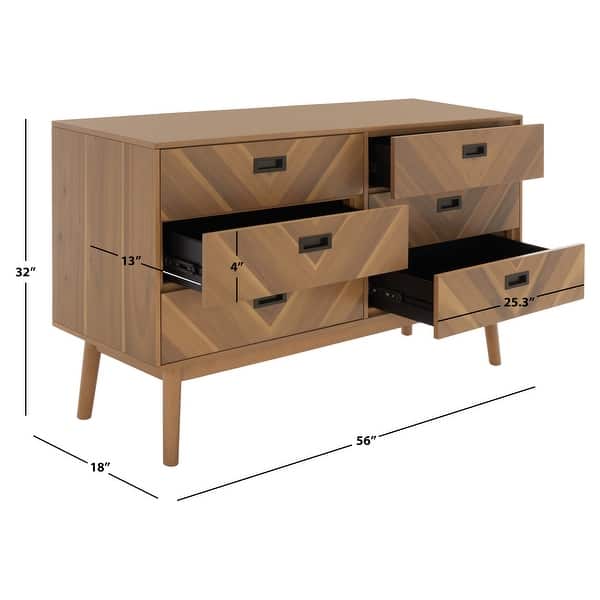 dimension image slide 2 of 6, SAFAVIEH Couture Donald 6-Drawer Dresser.
