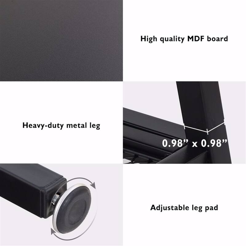 Industrial End Side Bed Table with Storage Shelf for Living Room