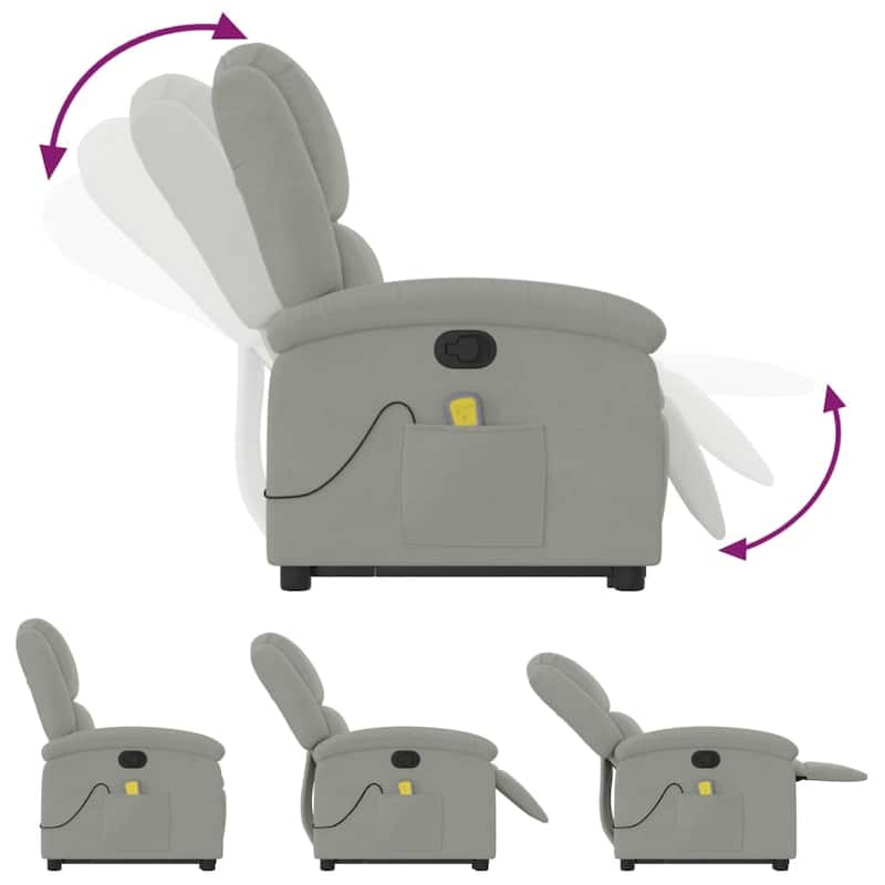 vidaXL Stand up Massage Recliner Chair Power Lift Wingback Armchair Velvet